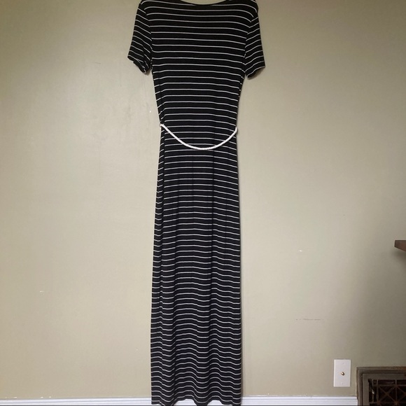 CALVIN KLEIN Black & White Stripe Maxi Dress EUC - Picture 4 of 4